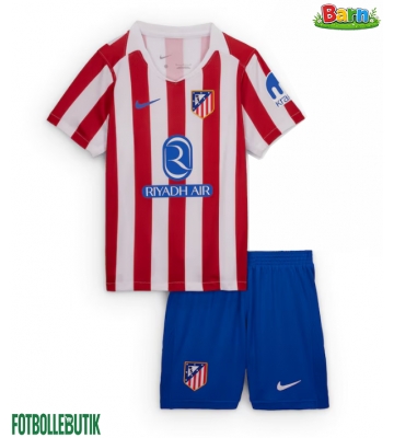 Atletico Madrid Hemmaställ Barn 2025-26 Kortärmad (+ Korta byxor)